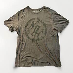 Express Size Large Men’s Graphic Tee Brown Circle Logo Casual T-Shirt